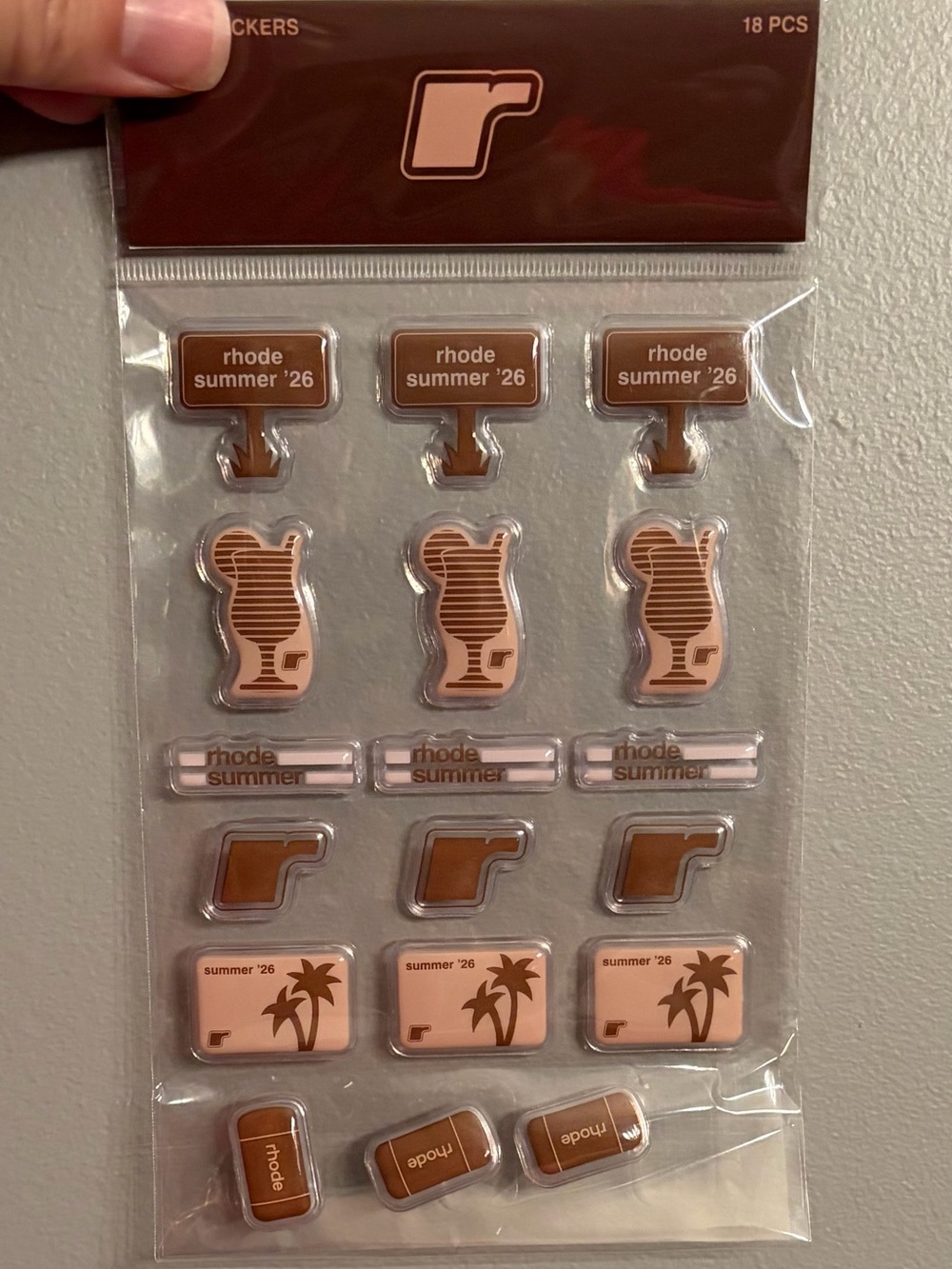 RHODE puffy sticker sheet (June 2026)